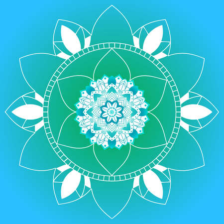 Mandala patterns on blue background illustrationのイラスト素材