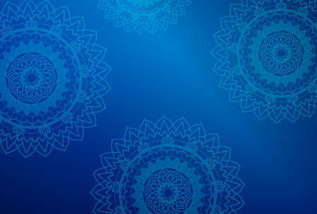 Mandala pattern on blue background illustrationのイラスト素材
