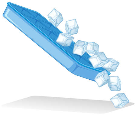 Ice Cubes From Ice Tray On White Background Illustrationのイラスト素材 イメージマート