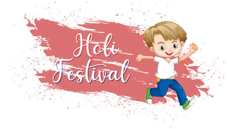 Happy Holi festival poster design with colorful background illustrationのイラスト素材