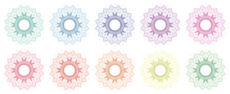 Mandala patterns in many colors illustrationのイラスト素材