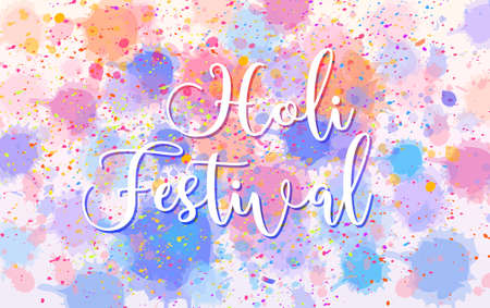 Happy Holi festival poster design with colorful background illustrationのイラスト素材