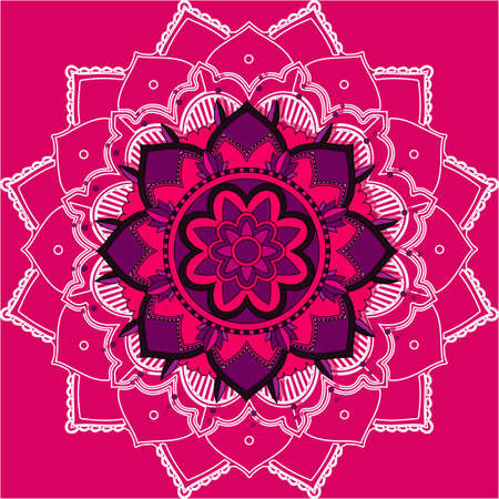 Mandala patterns on pink background illustrationのイラスト素材