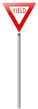 Sign on the post saying yield illustrationのイラスト素材