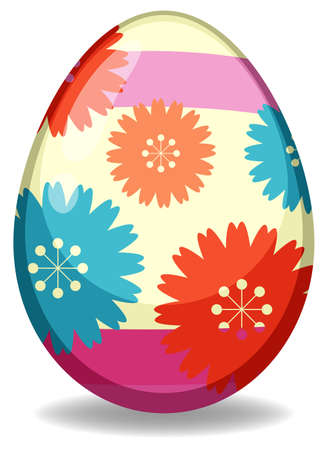 Easter theme with decorated egg in colorful patterns illustrationのイラスト素材