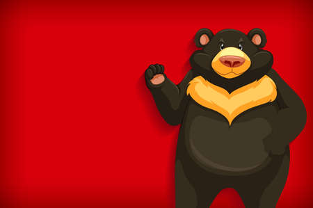 Background template design with plain color and grizzly bear illustration