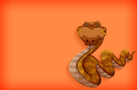 Background template design with plain color and snake illustrationのイラスト素材