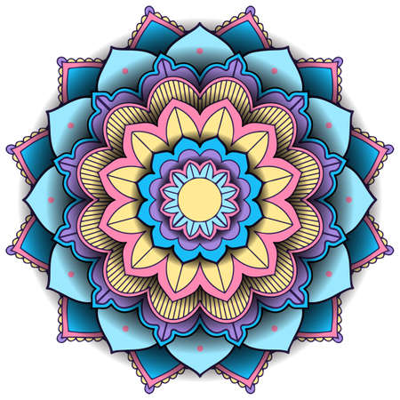 Mandala pattern design on white background illustrationのイラスト素材