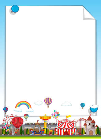 Border template with funpark in background illustrationのイラスト素材