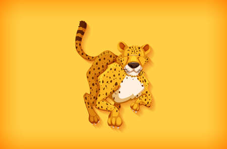 Background template design with plain color and cheetah illustrationのイラスト素材