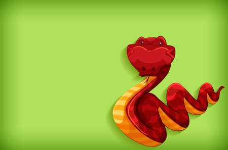 Background template design with plain color and red snake illustrationのイラスト素材