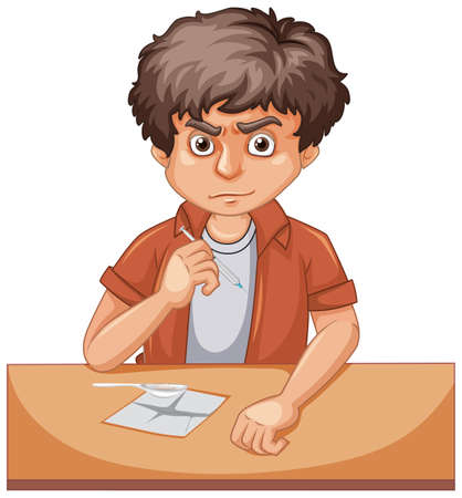 Man doing drug on white background illustrationのイラスト素材