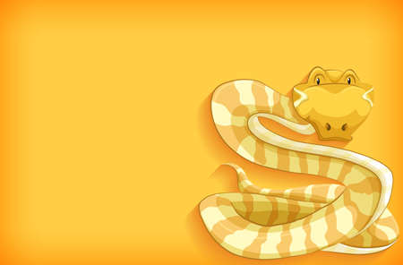 Yellow Snake on yellowのイラスト素材