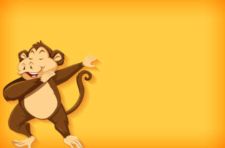 Monkey on yellowのイラスト素材
