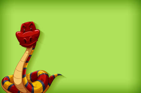 Background template with plain color and red snake illustration
