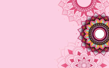 Background template with mandala pattern design  illustrationのイラスト素材