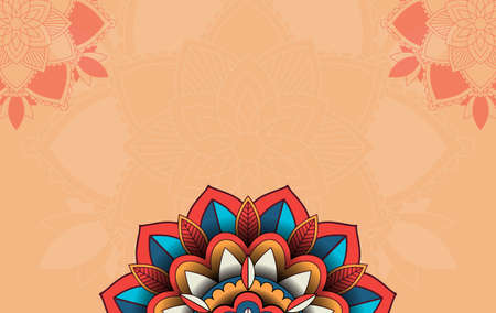 Background template with mandala pattern design  illustrationのイラスト素材
