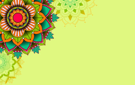 Background template with mandala pattern design  illustrationのイラスト素材