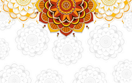 Background template with mandala pattern design illustrationのイラスト素材