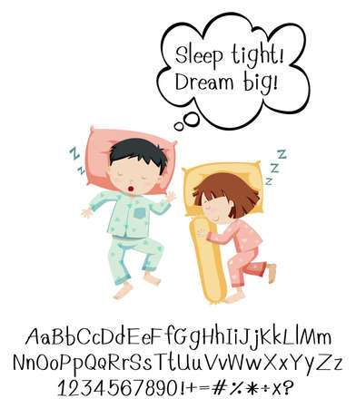 English phrase with people in actions on white background illustrationのイラスト素材