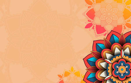 Background template with mandala pattern design illustrationのイラスト素材