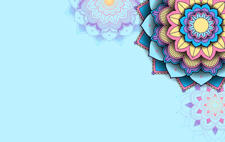 Background template with mandala pattern design  illustrationのイラスト素材