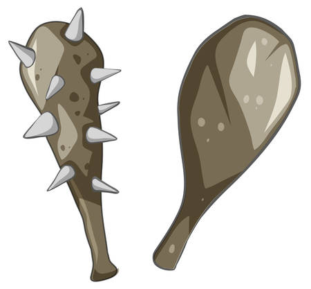 Goblin or troll hunting tool isolated cartoon style on white background illustrationのイラスト素材