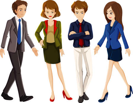 Office worker cartoon character illustrationのイラスト素材