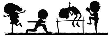 Set of sport athletes silhouette illustrationのイラスト素材