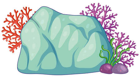 Isolated underwater coral reef illustrationのイラスト素材