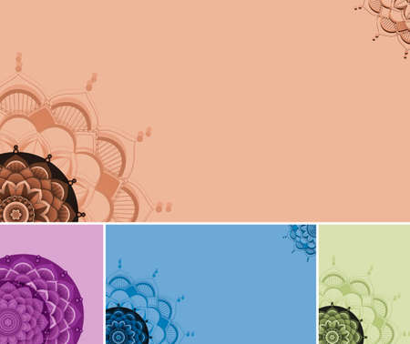 Beautiful colour mandala background illustrationのイラスト素材