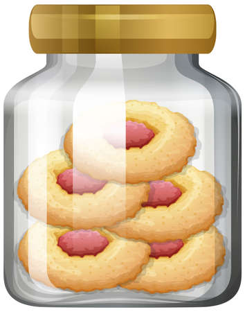 Cookies in the glass jar illustrationのイラスト素材