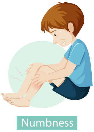 Cartoon character with numbness symptoms illustrationのイラスト素材