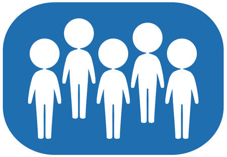 Group of people icon on blue background illustrationのイラスト素材