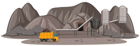 Landscape of coal mine illustrationのイラスト素材