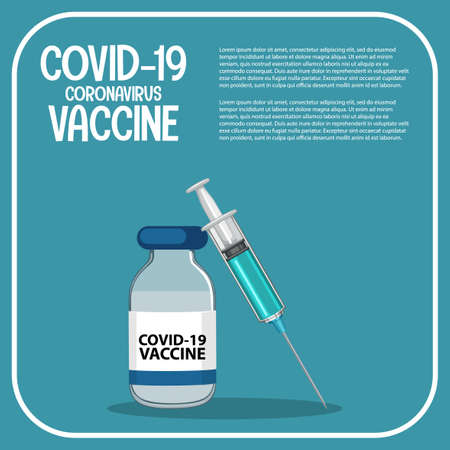 Vaccine Research and Development for covid-19 or coronavirus poster or banner illustrationのイラスト素材