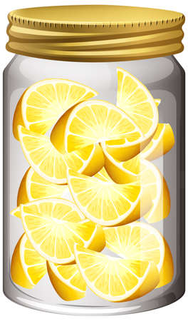 Lemon in the glass jar illustrationのイラスト素材