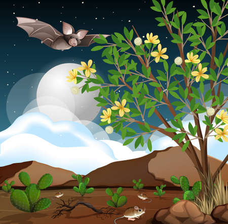 Wild desert landscape at daytime scene illustrationのイラスト素材