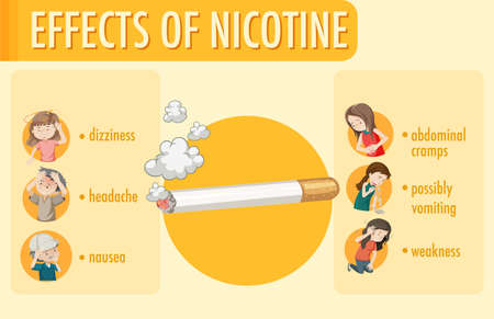 Effects of nicotine information infographic illustrationのイラスト素材