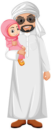 Arab man cartoon character illustrationのイラスト素材