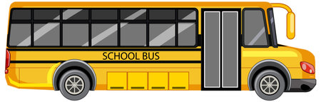 Yellow school bus on white background illustration