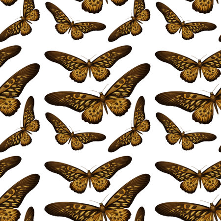 Butterfly seamless background pattern illustrationの写真素材