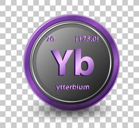 Ytterbium chemical element. Chemical symbol with atomic number and atomic mass. illustrationのイラスト素材