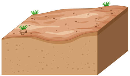 Layers of soil isolated on white background illustrationのイラスト素材