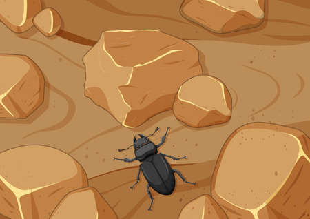 Close up aerial scene with an insect illustrationのイラスト素材