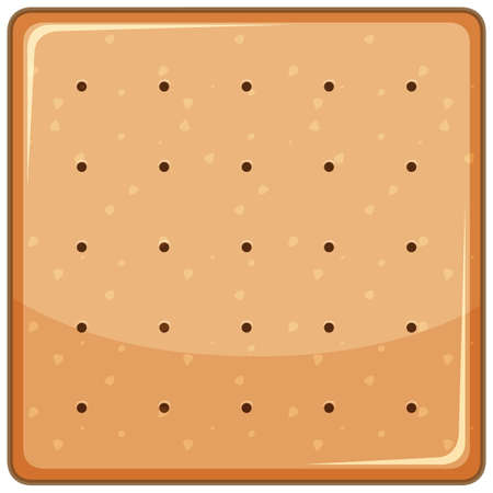 Square biscuit in cartoon style isolated illustrationのイラスト素材