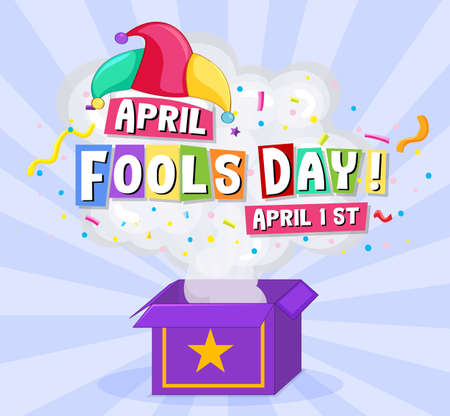 April Fool's Day font with Jester hat  illustrationのイラスト素材