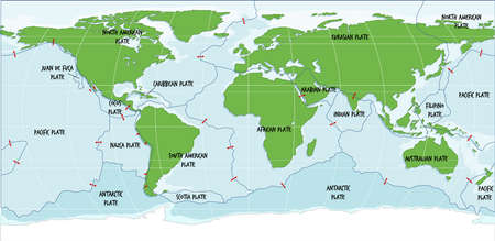Vector of World Map Showing Tectonic - ID:1-170560629 - Royalty Free ...