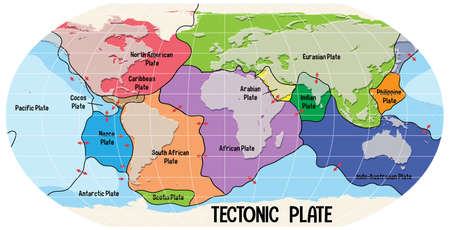 Vector of World Map Showing Tectonic - ID:1-170565939 - Royalty Free ...
