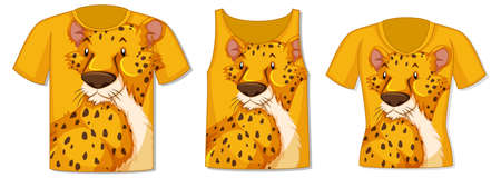 Front of t-shirt with leopard template illustrationのイラスト素材